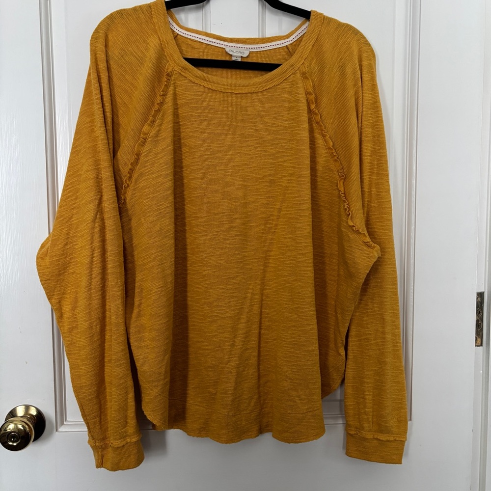 Anthropologie mustard yellow sweater